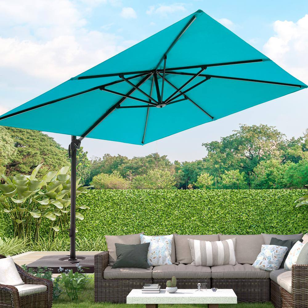 Joyesery Solution Dyed Fabric 10 Ft Square Cantilever Umbrella Aluminum Frame And Innovative 9935