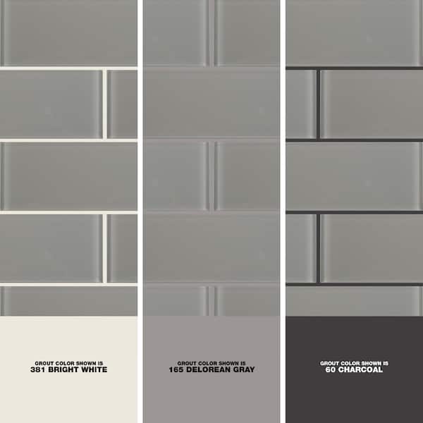 Msi Oyster Gray 4 In X 12 Mixed, White Glass Tile Backsplash With Gray Grout
