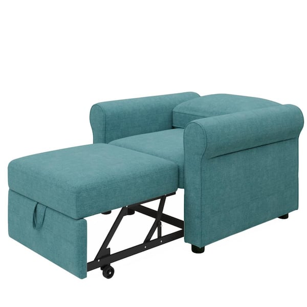 Harper Bright Designs 3 In 1 Teal, Accent Chair That Converts To Bed