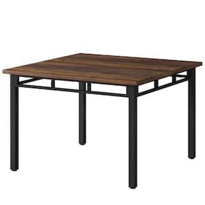 Roesler Rustic Brown Wood Square 39.37 in. 4 Legs Dining Table for 4 Seating for Dining Room