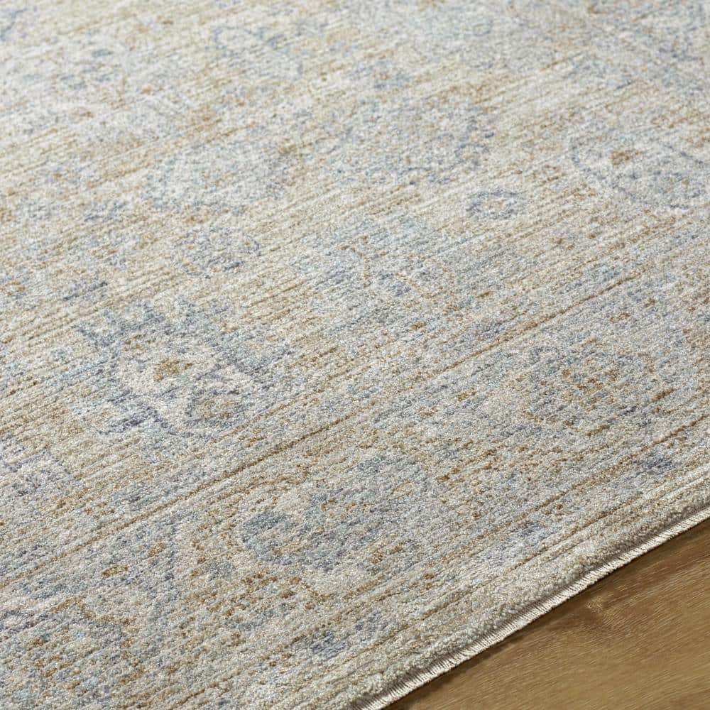Modern Elegance Gray Synthetic 7'10" x 10'3" Easy-Care Rug