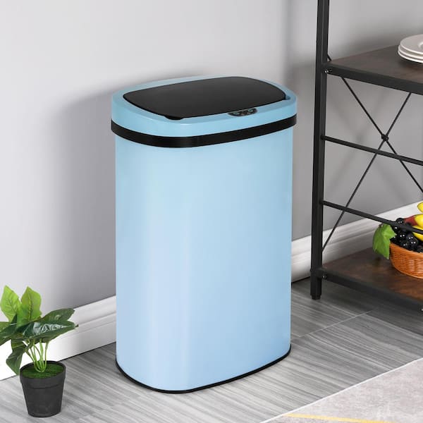 Furniture of America Taylor 13 Gal. Blue Metal Household Trash Can