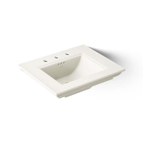 Memoirs 24.5 in. x 20.5 in. Console Sink in Biscuit Fireclay