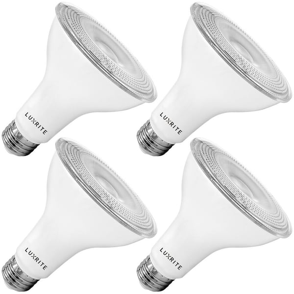 LUXRITE 75-Watt Equivalent PAR30 Dimmable LED Light Bulb Wet Rated 11-Watt Dimmable 4000K Cool White (4-Pack)