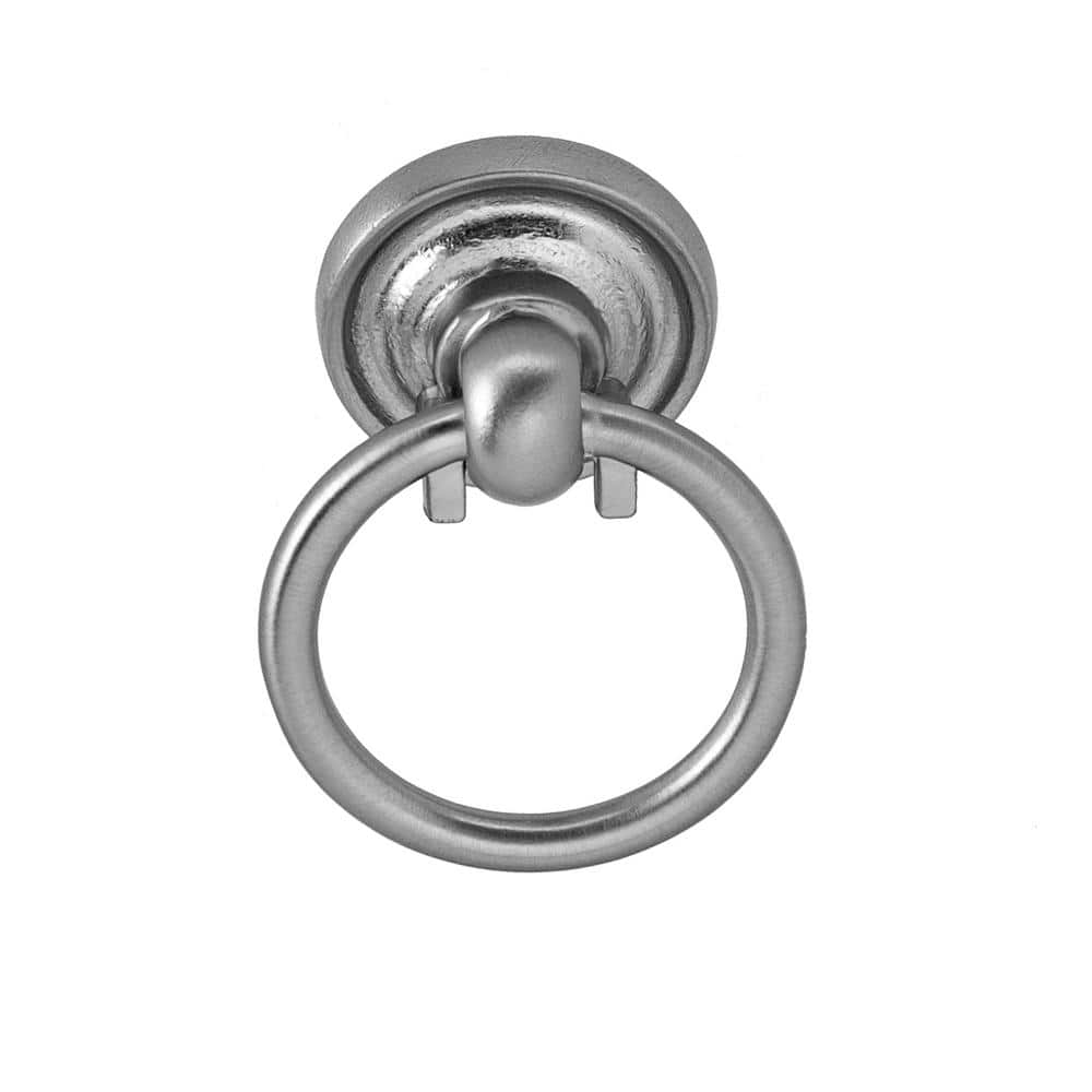 Small Brushed Nickel Ring Cabinet Pull with Mounting Hardware