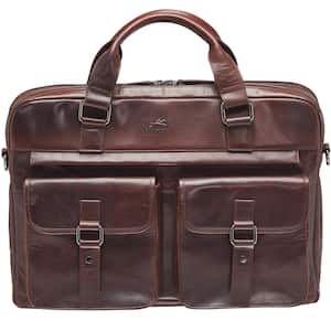 Buffalo Brown Briefcase with Dual Compartments for 15.6 in. Laptop