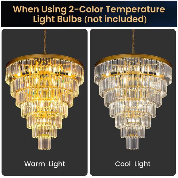 YUYI Modern Chandelier 40 in.20-Lights Gold Chandelier for Dining