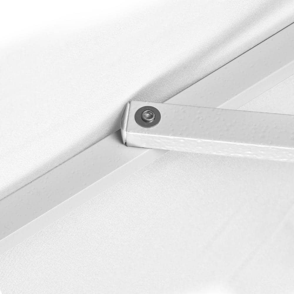 9' Granite Sunbrella Canvas Patio Umbrella with White Aluminum Pole