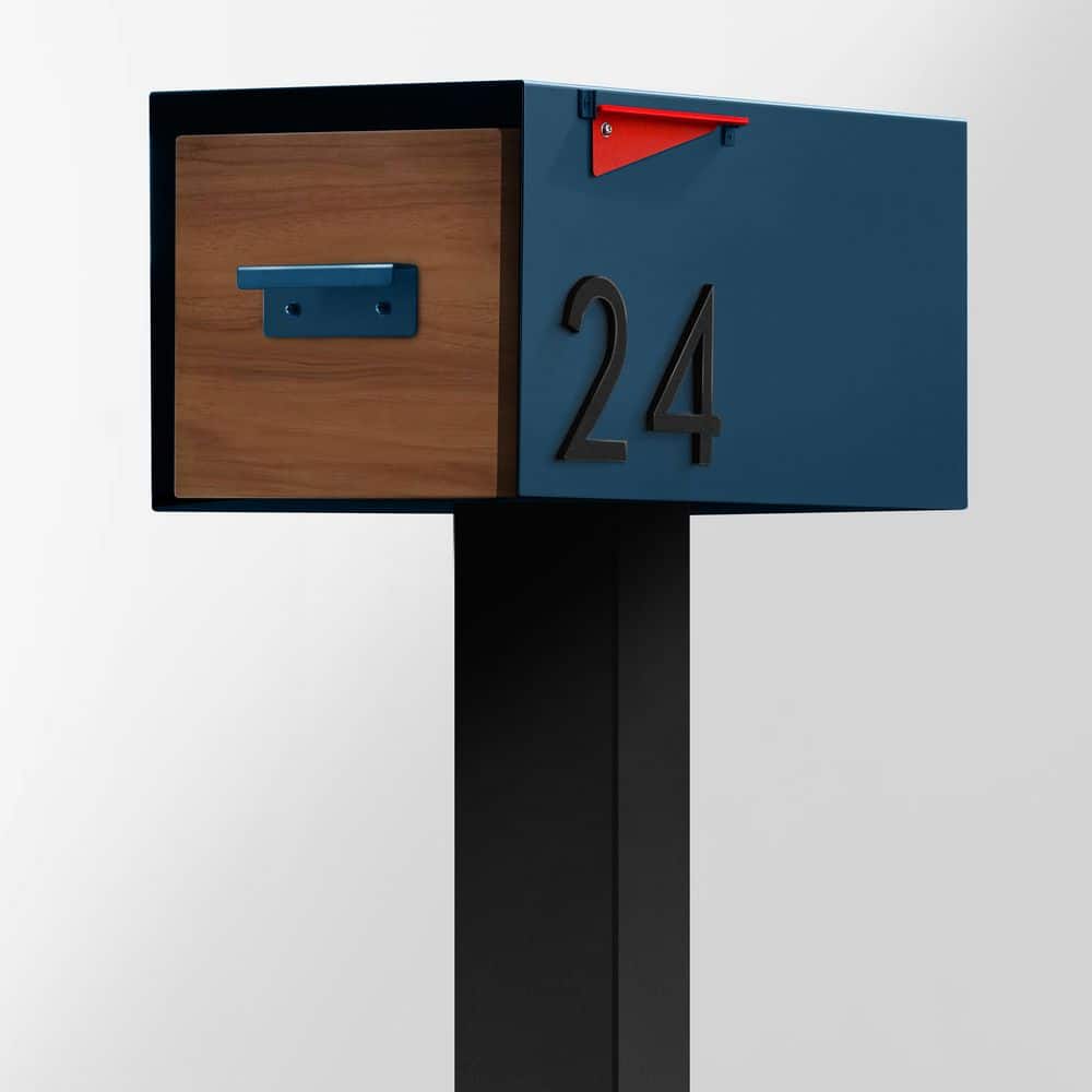The Malone Color Series-Blue Malone Post Mounted Mailbox with Black Post and Sublimated Wood Door price history on PriceWatchPro