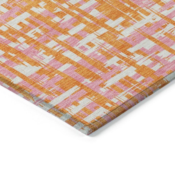 Chantille Machine Washable Indoor/Outdoor Abstract ACN1060 Orange 5 ft. x 7 ft. 6 in. Area Rug
