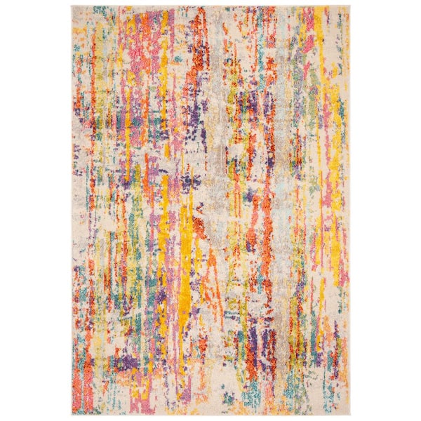 SAFAVIEH Madison Beige/Yellow 5 ft. x 8 ft. Geometric Area Rug