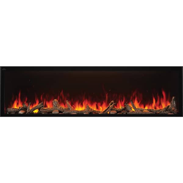 Astound 74 in Wall Mount Built-in Electric Fireplace in Black