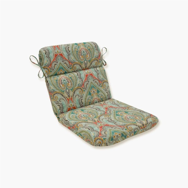 Pillow Perfect Paisley Blue/Multi Pretty Rectangular Outdoor Seat Cushion
