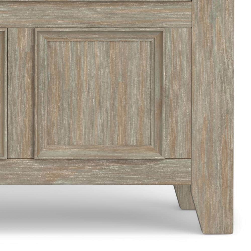 Amherst Solid Wood Distressed Grey Entryway Storage Bench