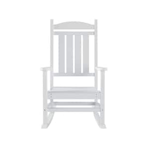 Kenly White Classic Plastic Outdoor Rocking Chair