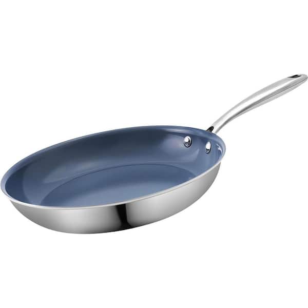 8 Inch Stainless Steel Nonstick Frying Pan Ceramic Coating Induction Gas Electric Dishwasher Oven Safe Cookware