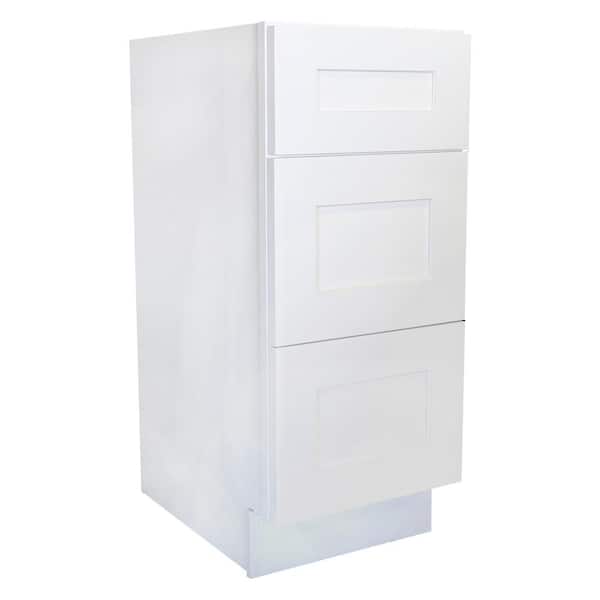 Plywell Ready to Assemble 21x34.5x24 in. Base Drawer with 1 Standard Drawer with 2 Deep Drawers in Antique White