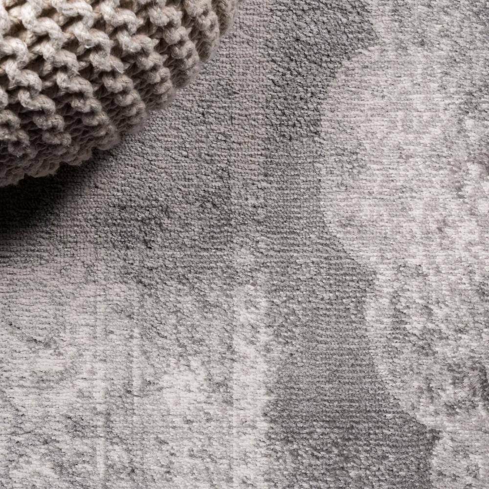 Rosalia Gray and Dark Gray Synthetic 2'3" x 10' Runner Rug