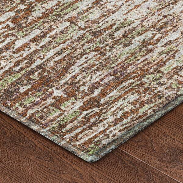 Mayfield Premium Machine Washable Abstract AMF2439 Paprika 10 ft. x 14 ft. Area Rug
