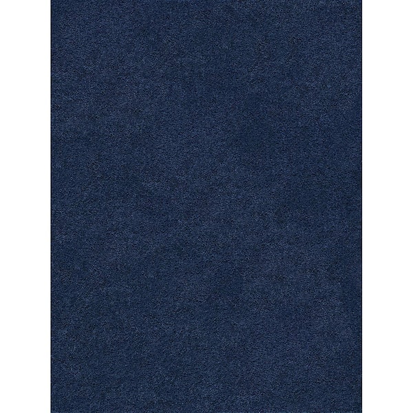 Tayse Rugs Jersey Shag Solid Navy 4 ft. x 6 ft. Indoor Area Rug