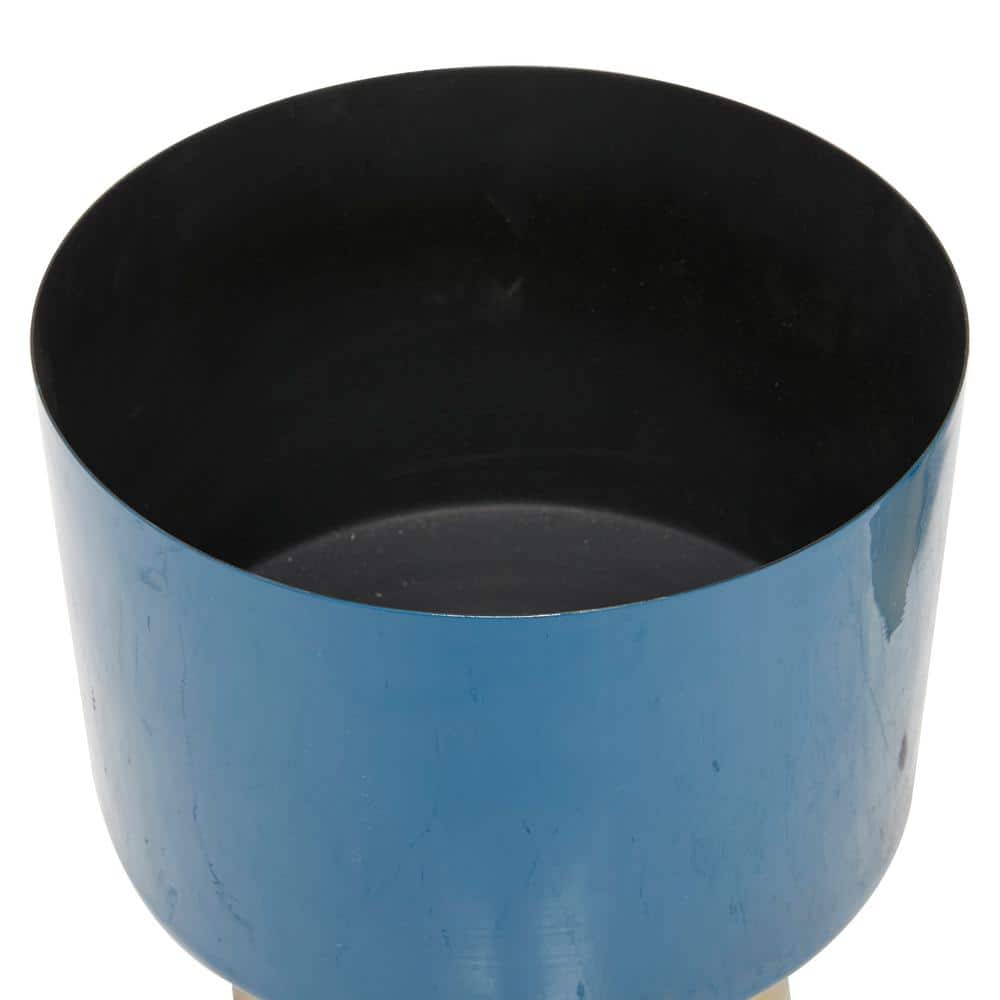 Elysian Blue & Gold Medium Metal Indoor Planter Set of 3