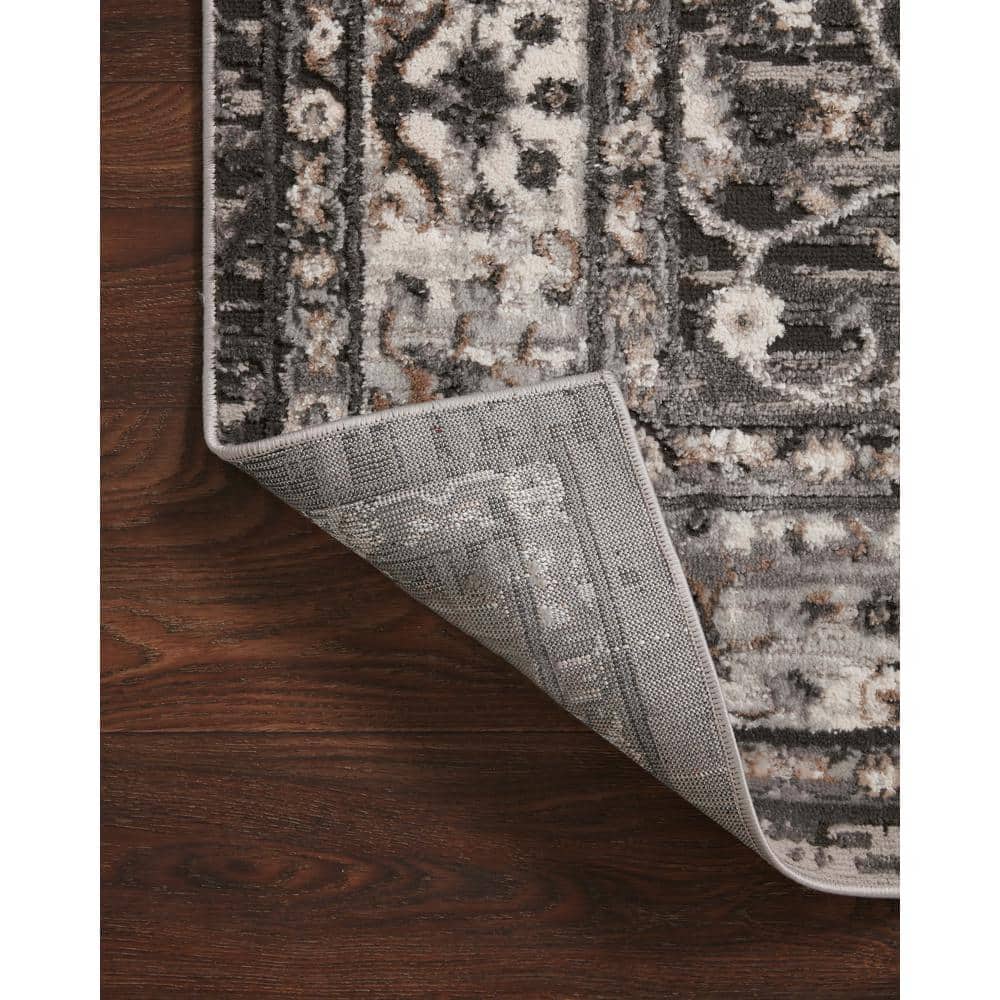 Estelle Charcoal Grey 7'-10" x 10'-2" Oriental Wool-Blend Area Rug