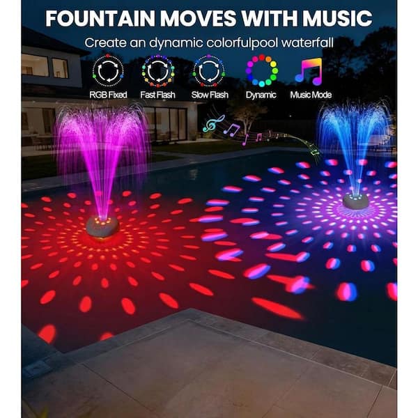 SenQWFa Floating Pool Fountain Speaker with RGB Lights and