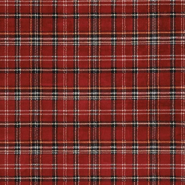8 ft. x 10 ft.Red and Black Plaid Power Loom Area Rug