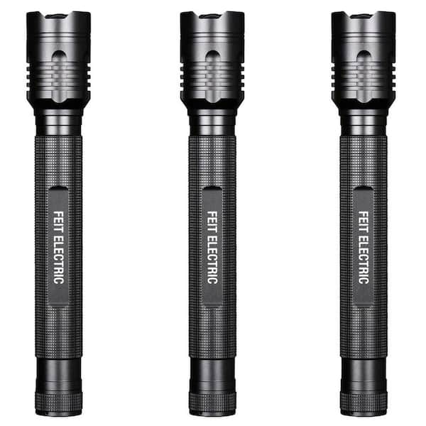 1700 Lumens Ultra Bright Tactical High Performance Compact Sliding Zoom LED Flashlight (3-Pack)