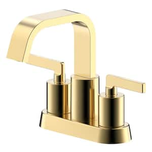 Saint-Lazare 4 in. Centerset Bathroom Faucet with Ribbon Spout in Gold