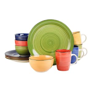 Color Vibes 12-Piece Assorted Colors Dinnerware Set