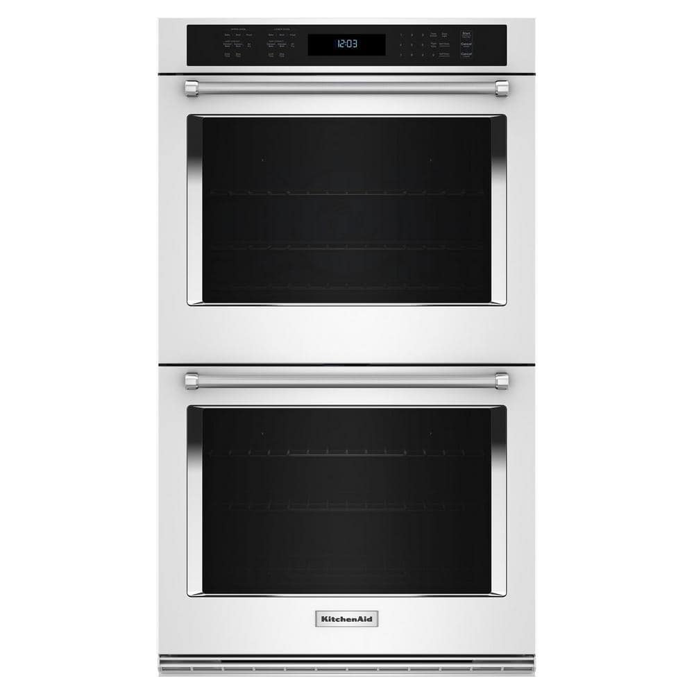 30 in. Double Electric Wall Oven with Convection Self-Cleaning in White -  KitchenAid, KOED530PWH