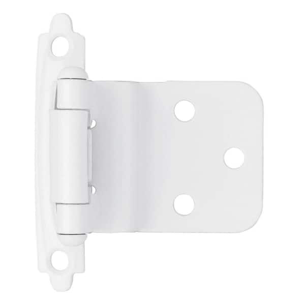 Liberty White Self-Closing 3/8 in. Inset Cabinet Hinge (1-Pair)