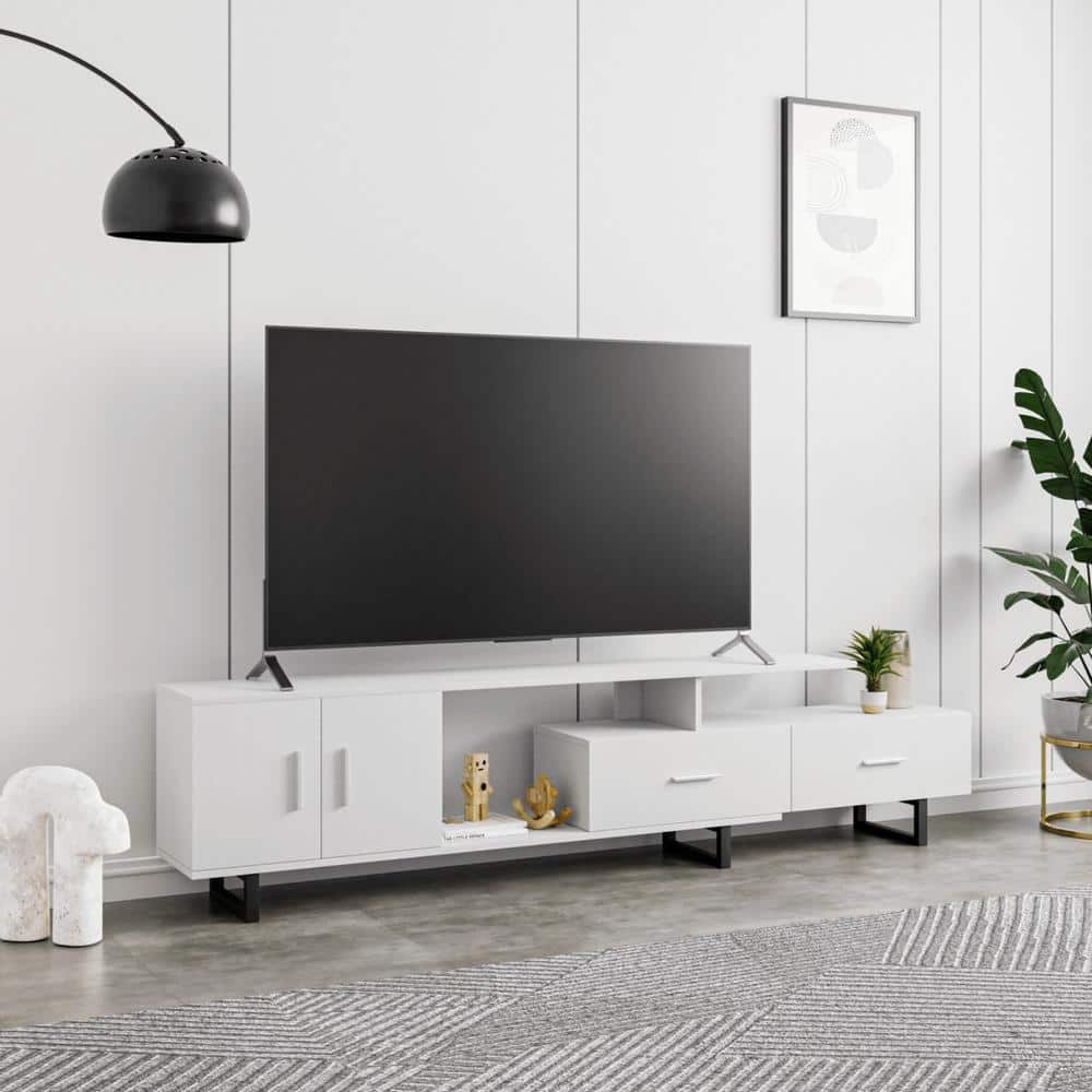 Leisuremod Avery Mid Century Modern Rectangular TV Stand with MDF