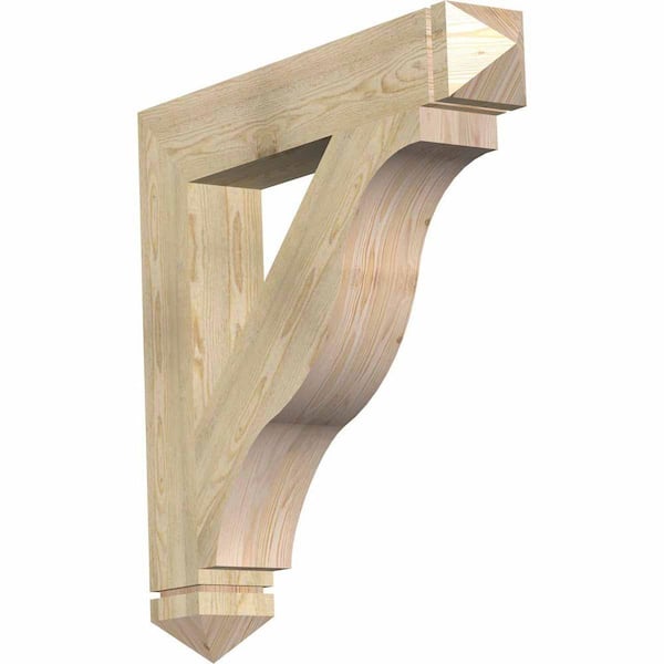 Ekena Millwork 6 in. x 38 in. x 38 in. Douglas Fir Funston Arts and Crafts Rough Sawn Bracket