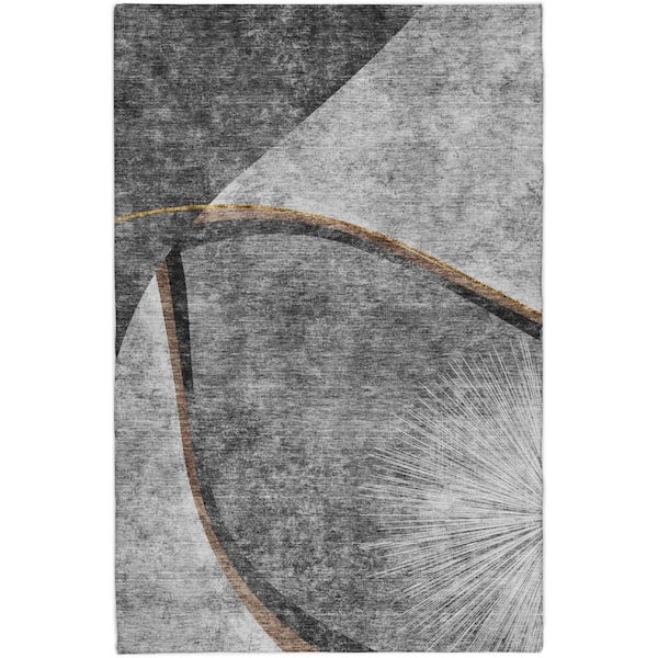 Dream Shag Premium Machine Washable Abstract ADS701 Gray 10 ft. x 14 ft. Area Rug