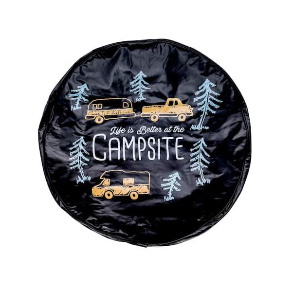 Camco Life is Better at the Campsite Spare Tire Cover Size J (Up to 27  in. Tire), RV Sketch 53292 The Home Depot