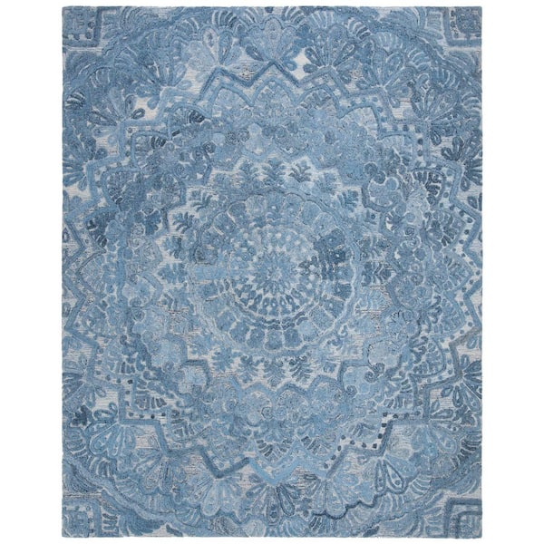 SAFAVIEH Marquee Blue/Ivory 8 ft. x 10 ft. Border Area Rug