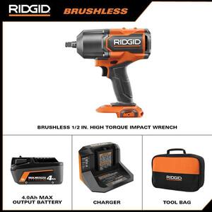 18V Brushless Cordless 4-Mode 1/2 in. High-Torque Impact Wrench Kit with 4.0 Ah Battery and Charger