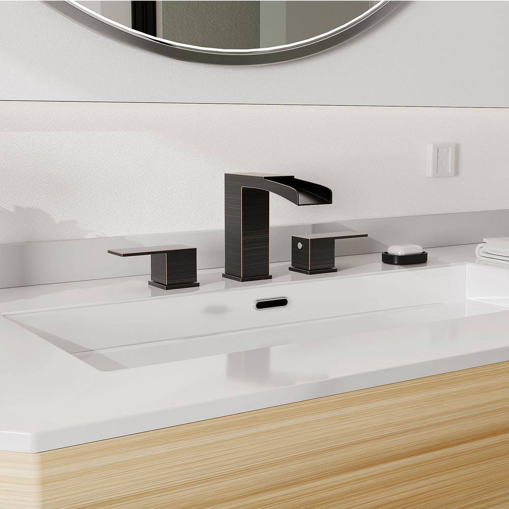 Oil Rubbed Bronze Widespread 2-Handle Bathroom Faucet