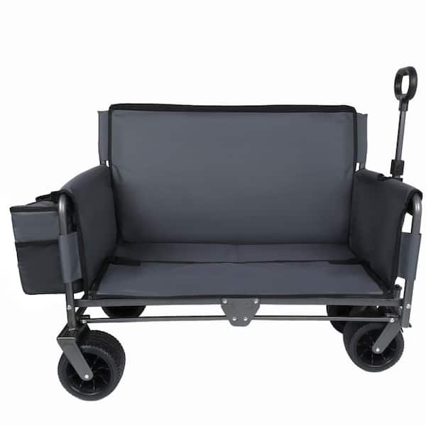 3-in-1 Folding Wagon with Bench & Ice Pack, 500lbs, 180L, Gray