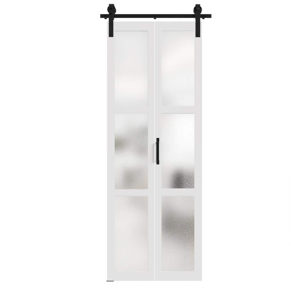 TENONER 30 In. X 84 In. White, Finished, MDF, Frosted Glass, 3-Glass ...