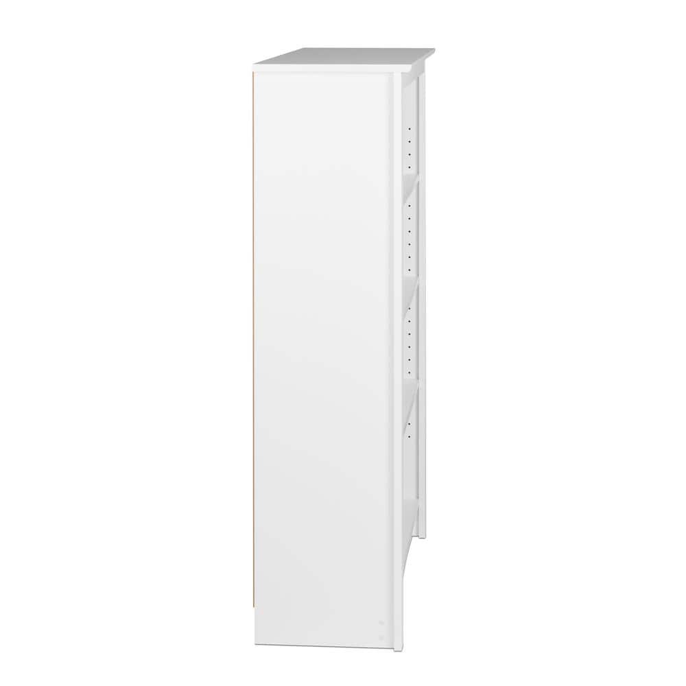 Transitional White Lacquered 4-Shelf Adjustable Bookcase