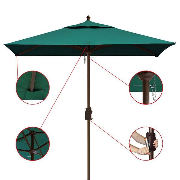 6 ft green patio umbrella Unbranded 6 ft. Steel Crank Lift Patio Umbrella in Green L09C81F9M8