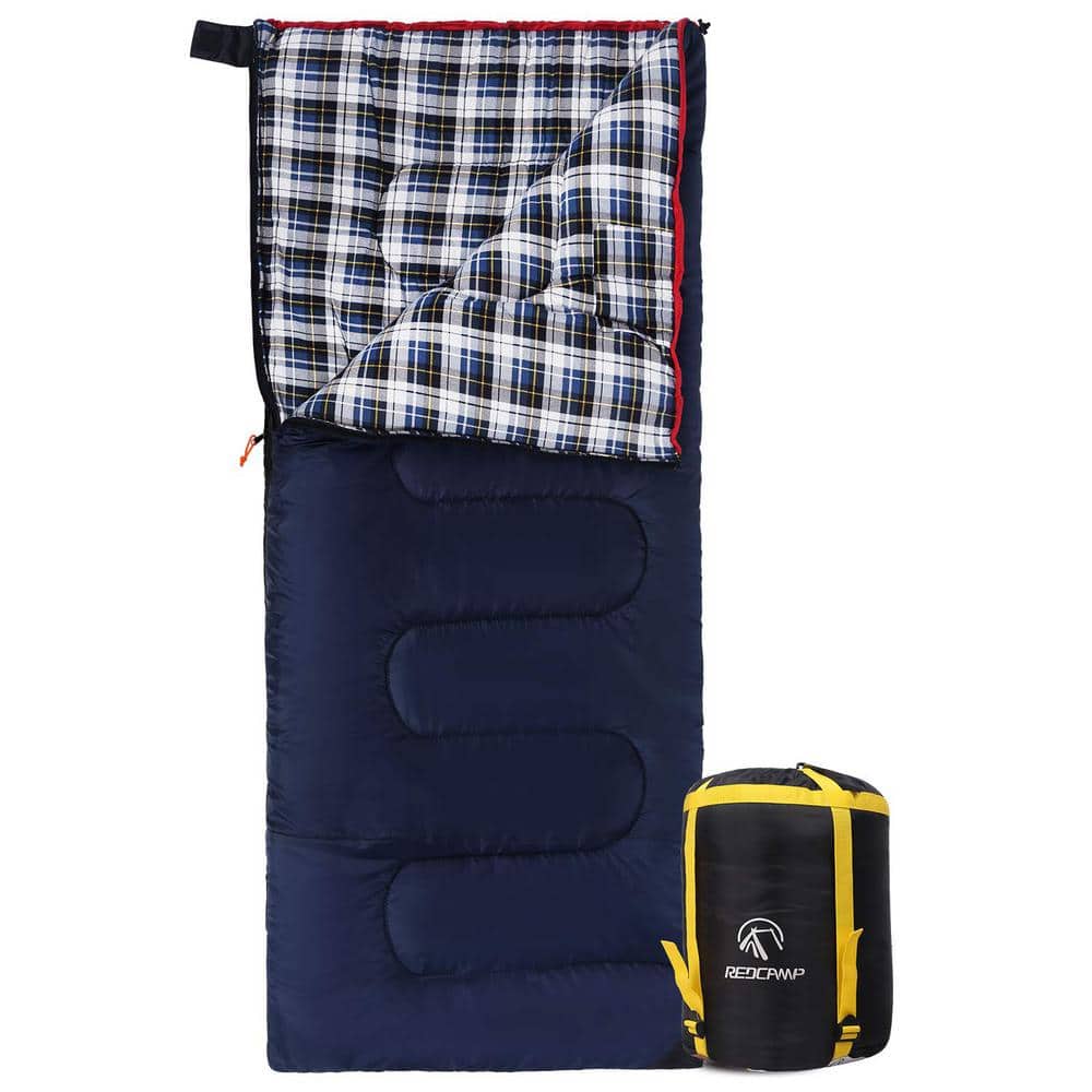 Adult Cold Weather Envelope Sleeping Bag, Cotton Flannel Sleeping Bag for C
