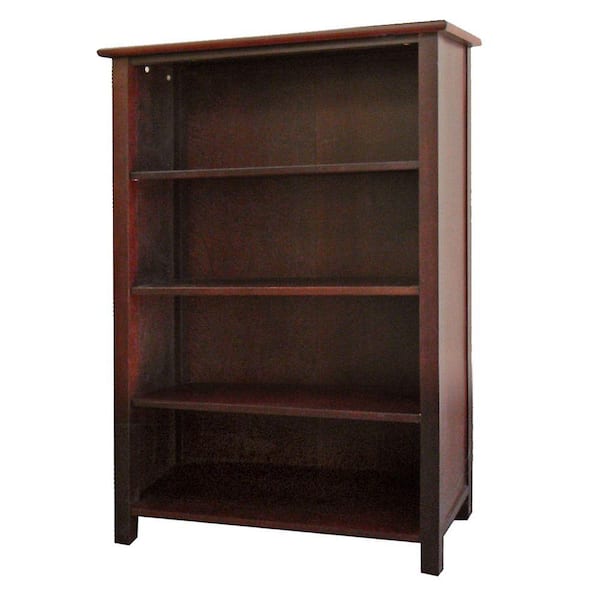 DonnieAnn Austin 4 ft. 4-Shelf Bookcase in Dark Birch