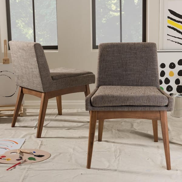 Nexus Gray Fabric Upholstered Dining Chairs (Set of 2)