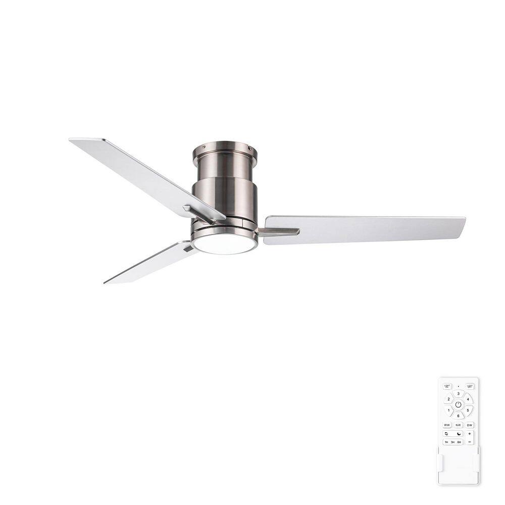 52 in. Brushed Nickel Low Profile Downrod Mount Standard Ceiling Fan with Remote Control, 6 Wind Speeds price history on PriceWatchPro