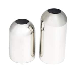 Silver Stainless Steel Decorative Vase with a Sleek Mirror Finish (Set of 2)
