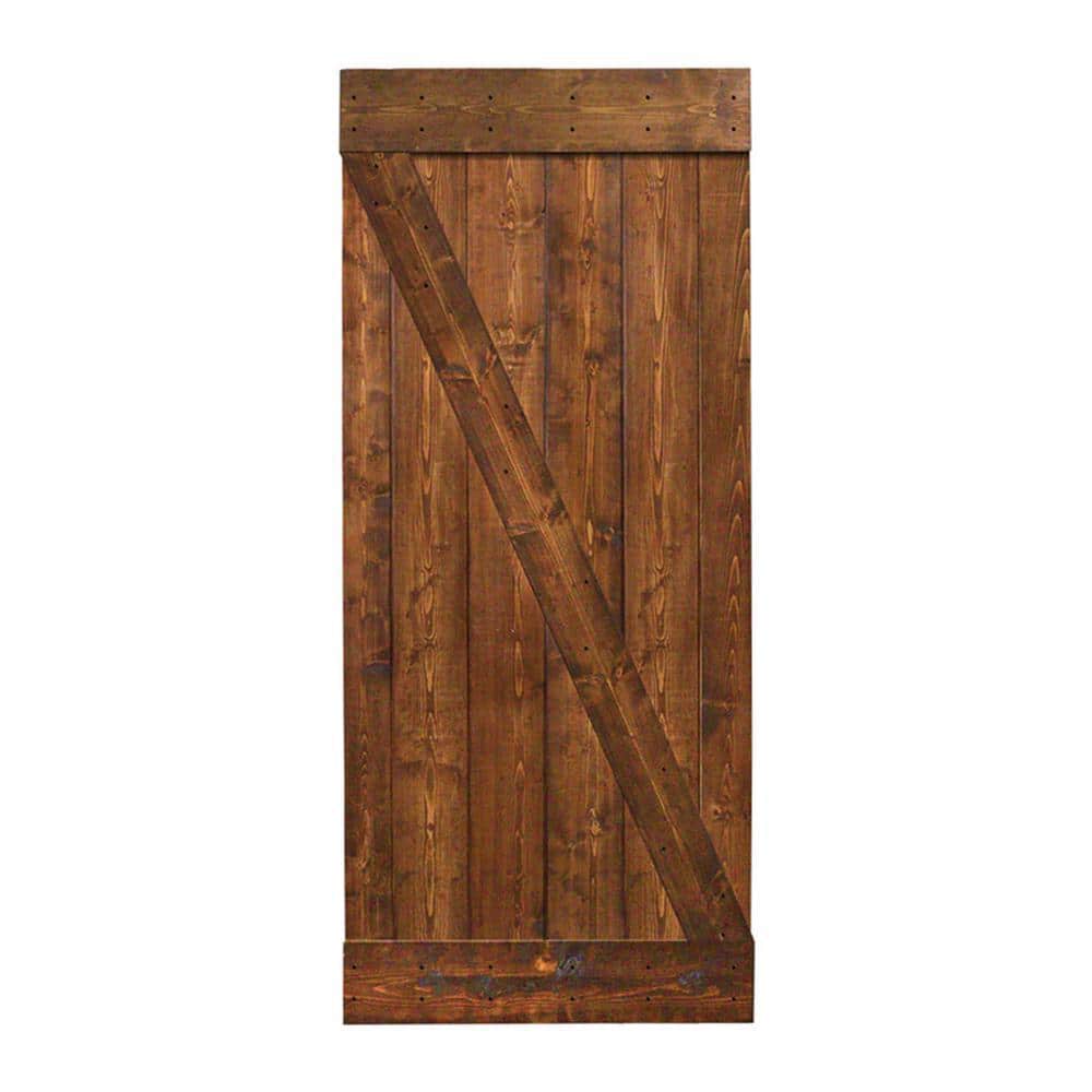 Z Series 38 in. x 84 in. Walnut Stain Solid Knotty Pine Wood Interior Sliding Barn Door Slab price history on PriceWatchPro